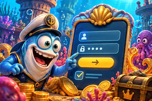 Sign-in form floating over a coral reef